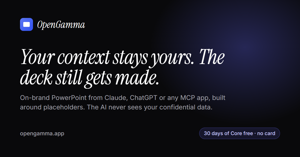 The placeholder fit on the slide. The real client name didn't.